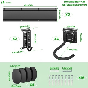 Suport pentru biciclete VOUNOT, metal, 4 biciclete 2 caschi, negru - Img 3