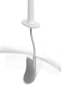 Suport pentru hartie igienica Joseph Joseph Easy Store cu perie WC flexibila, inox - Img 8