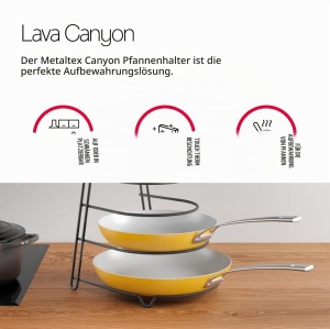 Suport pentru tigai Canyon Lava 24x26x23cm, Negru, Metaltex-TouchTherm - Img 2