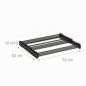 Suport rufe Relaxdays, 11 tije, 6 niveluri, metal, negru, 105x73x37 cm - Img 5