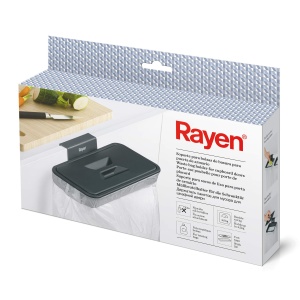 Suport sac de gunoi Rayen pentru usa cu capac gri inchis 245x135x55 cm