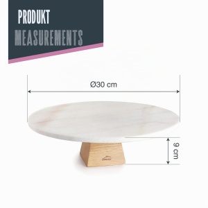 Suport tort Lacor 63593 din marmura si lemn de acacia, 30 cm, design elegant - Img 2