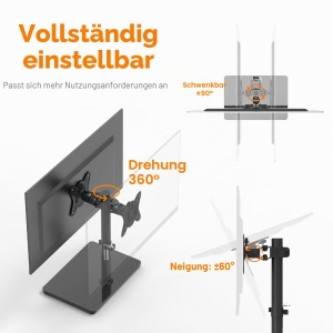 Suport TV GRIFEMA GB1005-1 pentru televizoare de 32 inch, inaltime ajustabila, sticla securizata - Img 3