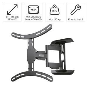 Suport TV Hama, negru, pentru televizoare 32-65 inch, inclinabil si rotativ, capacitate 35kg - Img 2