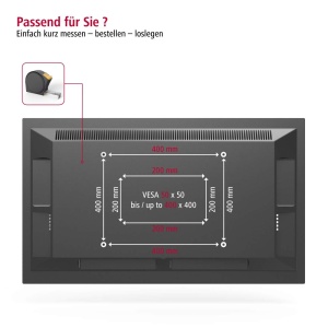 Suport TV Hama, neigabil, 32-75 inch, capacitate 40 kg, culoare neagra - Img 3