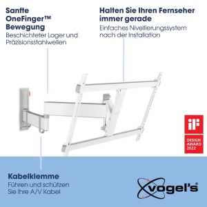 Suport TV Vogels Comfort TVM 3645, pentru televizoare 40-77 inch, max. 35 kg, alb - Img 3