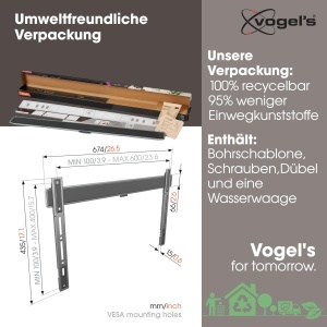 Suport TV Vogels Elite TVM 5605, pentru televizoare 40-100 inch, max. 100 kg, VESA 600x400 - Img 4