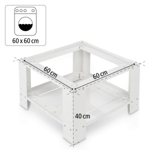 Suport universal Xavax 60x60 cm alb inaltime 40 cm pentru masina de spalat si uscator - Img 4