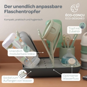 Suport uscare biberoane BEABA modular compact 6 biberoane SageMineral - Img 5