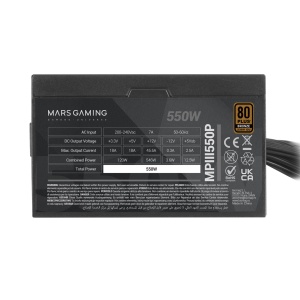 Surse de alimentare ATX Mars Gaming MPIII550P, 550W, 80 Plus Bronze, Negru - Img 5