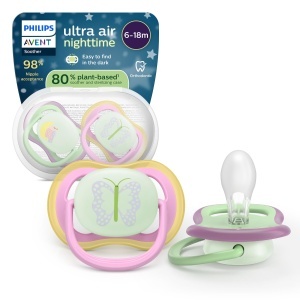 Suzeta Philips Avent Ultra Air Nighttime SCF37629 6-18 luni Luminoasa BPA-Free Set 2 buc