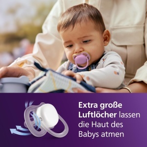 Suzete Philips Avent Ultra Air SCF08725 6-18 luni BPA-Free Set 4 bucati cu 2 sterilizatoare - Img 2