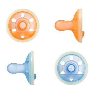 Suzete Tommee Tippee Night Glow 6-18 luni Set 4 buc Design din silicon