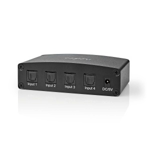 Switch audio digital Nedis, 4 intrari TosLink, negru, metalic - Img 7