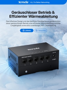 Switch Gestionat Tenda TEG2205D, 5 Porturi Gigabit, Cloud Management, Fara Ventilator - Img 6