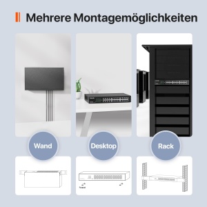 Switch Gigabit Tenda TEG1024D, 24 Porturi, Plug-and-Play, Design Fara Ventilator - Img 4