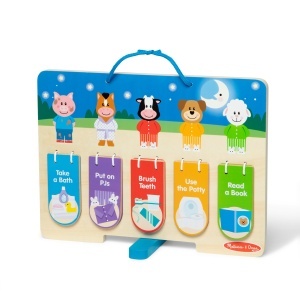 Tabla rutinei zilnice pentru copii Melissa Doug, din lemn, cu 10 activitati, 3-6 ani - Img 4