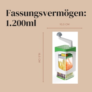 Taietor legume Genius Nicer Dicer Julietti, 13 accesorii, 1200 ml, Verde - Img 5