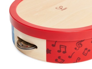 Tamburin din lemn Hape pentru copii 12 luni design colorat instrument muzical educativ - Img 3
