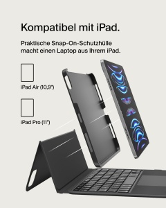 Tastatura Bluetooth Belkin Everyday pentru iPad Air 11 si Pro 11, cu Trackpad si Husa Protectoare - Img 2