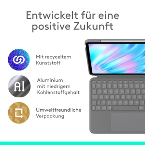 Tastatura-Covor Logitech Combo Touch pentru iPad Air 11 (M2, M3, M4), Trackpad, Iluminare - Img 9