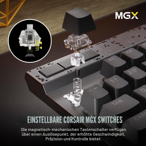 Tastatura de gaming Corsair K70 MAX RGB, mecanica, magnetica, gri - Img 3