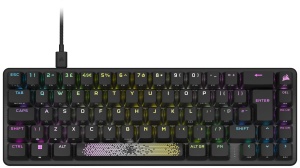Tastatura de gaming cu fir optico-mecanica Corsair K65 PRO Mini RGB 65% - Comutatoare liniare OPX - Taste PBT Double-Shot - Compatibil iCUE - PC, PS5, PS4, Xbox - QWERTZ UK - Negru
