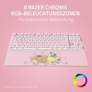 Tastatura Gaming Razer Ornata V3 TKL Pikachu Eevee, Iluminare Chroma, Ergonomica - Img 7