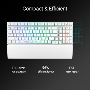 Tastatura mecanica ASUS ROG Strix Scope II 96 Wireless Moonlight, AZERTY, 3 moduri de conectivitate - Img 2