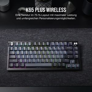 Tastatura mecanica Corsair K65 Plus Wireless, 75, RGB, Negru - Img 2