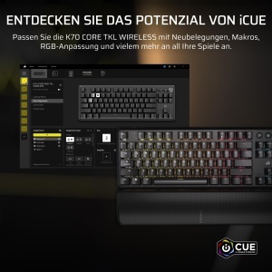 Tastatura mecanica Corsair K70 CORE TKL Wireless RGB, Neagra, Tenkeyless - Img 10