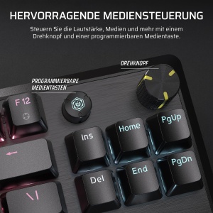 Tastatura mecanica de gaming CORSAIR K70 CORE TKL RGB Tenkeyless - Comutatoare liniare pre-lubrifiate CORSAIR MLX Red v2 - SOCD - Atenuare fonica cu doua straturi - Taste ABS - QWERTZ UK - Negru - Img 7
