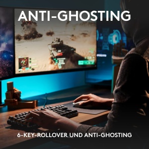 Tastatura mecanica pentru jocuri Logitech G413 SE - Iluminare din spate, Comutatoare mecanice tactile, Anti-Ghosting, compatibila cu Windows, macOS, Aspect QWERTZ german - Negru - Img 6