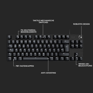 Tastatura mecanica pentru jocuri Logitech G413 TKL SE - Cu iluminare de fundal si comutatoare mecanice tactile, anti-ghosting, compatibil cu Windows, macOS, aspect QWERTZ german - Negru - Img 8