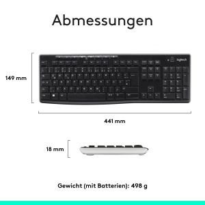 Tastatura wireless Logitech K270, standard, 2.4 GHz, spritzwasserfest - Img 8