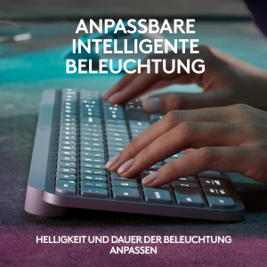 Tastatura wireless Logitech MX Keys S, Pale Grey, iluminata, multi-dispozitiv - Img 4