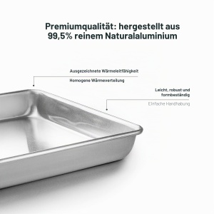 Tava de copt Lacor 68465, aluminiu, 45x33 cm, inaltime 5 cm - Img 4