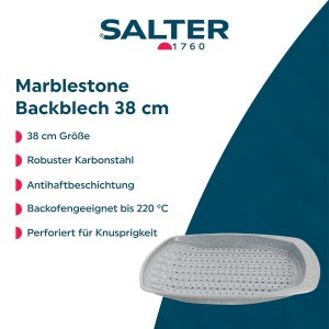 Tava de copt Salter Marblestone BW08473G 38cm antiaderenta perforata pentru gatit crocant - Img 2