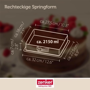 Tava de copt Zenker dreptunghiulara cu protectie impotriva scurgerilor, 28 cm, 2150 ml - Img 4
