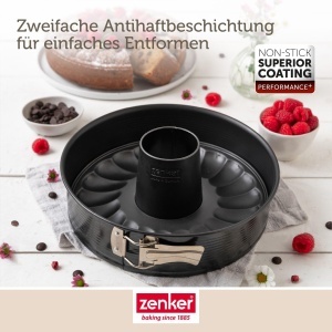 Tava de copt Zenker Perfect Black 26 cm, cu 2 funduri, antiaderenta, Made in Germany - Img 7