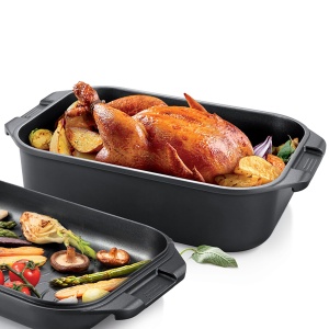 Tava de cuptor Tescoma GrandCHEF 40x26 cm, PFOA si PFAS-free, cu capac - Img 4