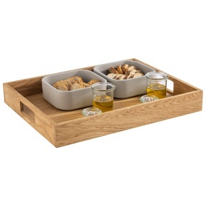 Tava de servire APS 761 din lemn de stejar, 45 x 35 cm, cu 2 manere - Img 4