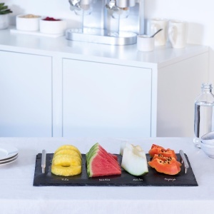 Tava Lacor 61231 Schieferband Negru 100 Naturala cu Manere din Otel Inoxidabil - Img 6