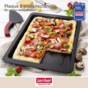 Tava patrata pentru pizza Zenker - Tava de copt premium 420 x 290 x 25 mm, garantie producator de 5 ani, Rezistent la caldura pana la 230degC, Acoperire antiaderenta de inalta calitate, Distributie optima a caldurii - Img 2