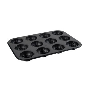 Tava pentru muffins Zenker, 12 forme, neagra, 380 x 265 x 38 mm