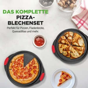 Tava pentru pizza NutriChef Pizzablech, 32cm, antiaderenta, neagra - Img 7