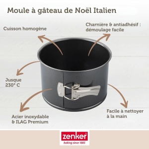 Tava pentru tort Zenker Extra Hoch, 19 cm, 12 cm, otel negru - Img 5