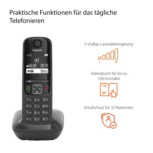 Telefon DECT Gigaset AS690 Duo - 2 Mobilitati, Display Contrastat, Audio Briliant, Negru - Img 4
