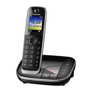 Telefon fara fir Panasonic KX-TGJ320GB cu robot telefonic, sistem hands-free, LCD color, securitate DECT, radiatii reduse, baterie de lunga durata, negru