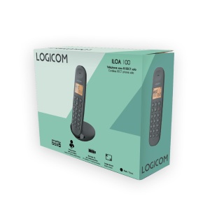Telefon fix fara fir Logicom Iloa 100, 300 m raza, 7h convorbire, negru - Img 7